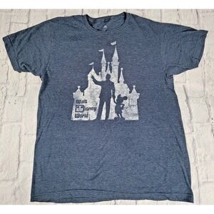 Walt Disney sz Large Mickey Mouse Partners Statue Holding Hands Castle T-Shirt L